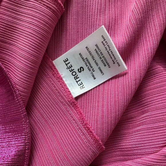 Retrofete Juliana Pink Metallic Lame Halter Cut Out Maxi Dress - with tags - S - Picture 12 of 12